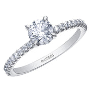 Round Canadian Diamond Solitaire Ring with Hidden Halo