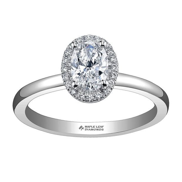 Canadian Oval Diamond Ring With Halo