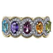 Vintage Inspired Gemstone and Diamond Ring