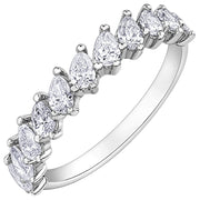 Pear-Shaped Diamond Half-Eternity Band