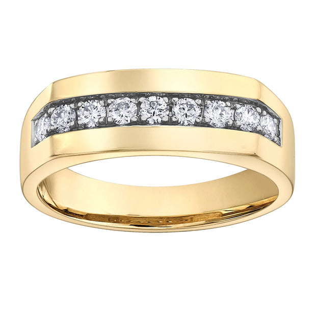 Diamond and Yellow Gold Wide Band – La Maison D'Or Jewellers
