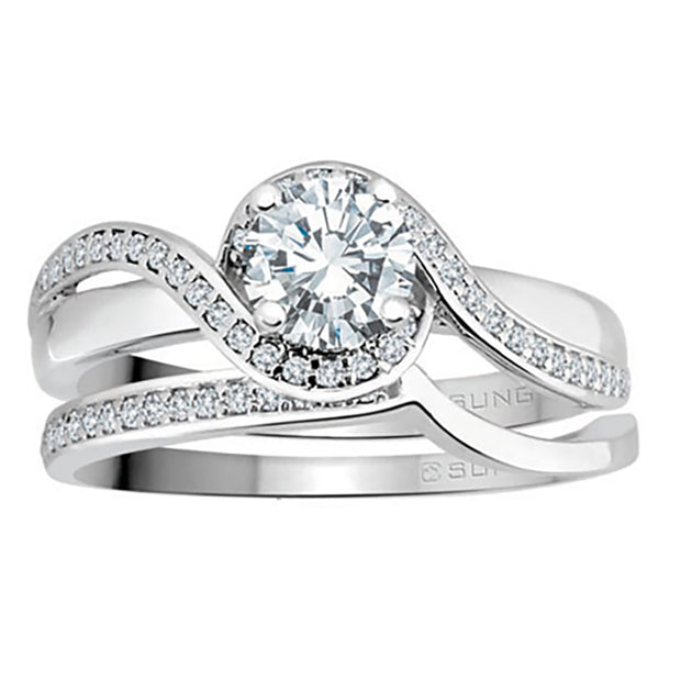 Gorgeous Bypass Diamond Engagement Ring