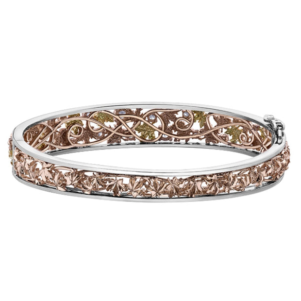 Canadian Diamond Autumn Leaves Bangle Bracelet