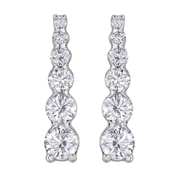 Diamond and White Gold Drop Earrings