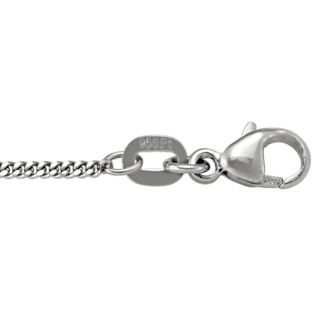 Platinum Solid Curb Link Chain