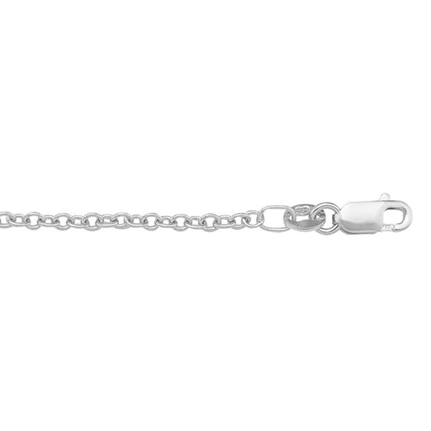 White Gold Open Cable Link Chain