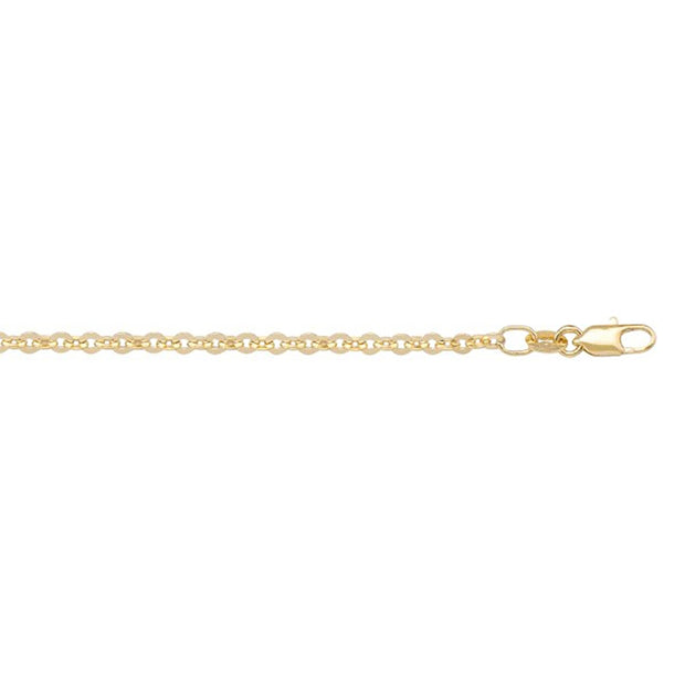 Yellow Gold Solid Cable Link Chain