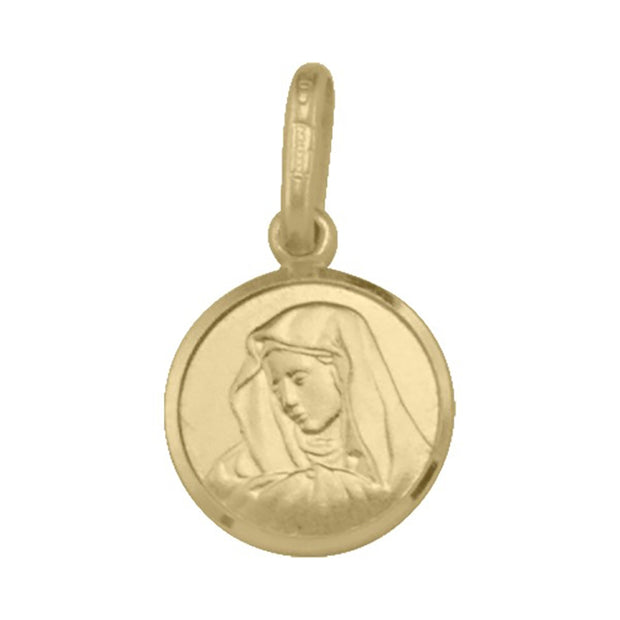 Yellow Gold Solid Madonna Medallion