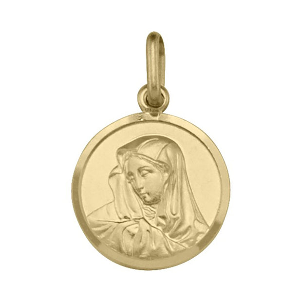 YELLOW GOLD SOLID MADONNA MEDAL