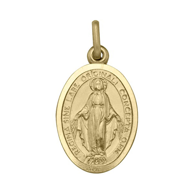 YELLOW GOLD SOLID MIRACULOUS MEDAL