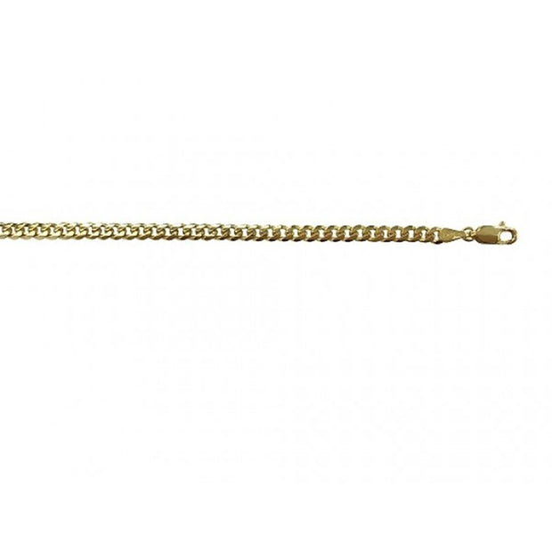 Solid Yellow Gold Domed Link Chain