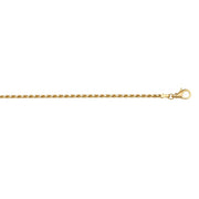 Gold Solid Diamond Cut Rope Ankle Bracelet