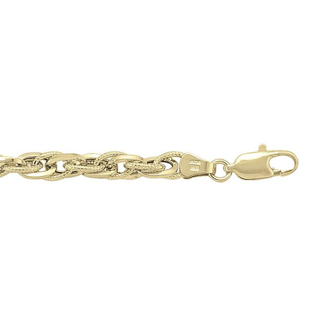 Fancy-Link Yellow Gold Bracelet
