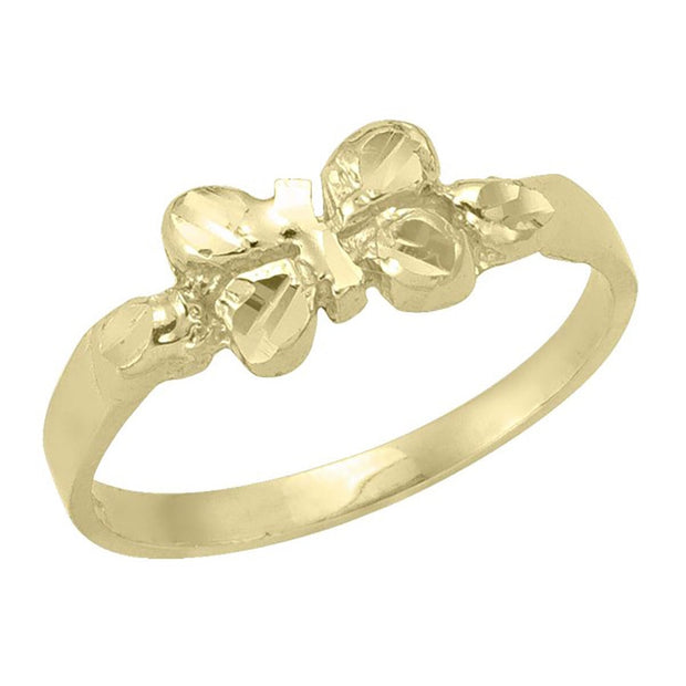Bow-Shaped Yellow Gold Baby Ring