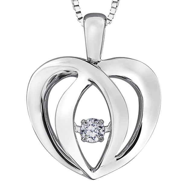 Sterling Silver and Diamond Pulse Pendant