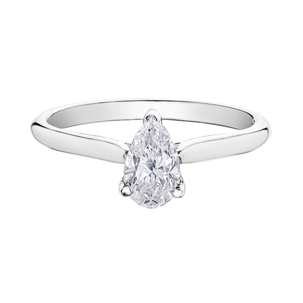Canadian Pear Shaped Diamond Solitaire Ring