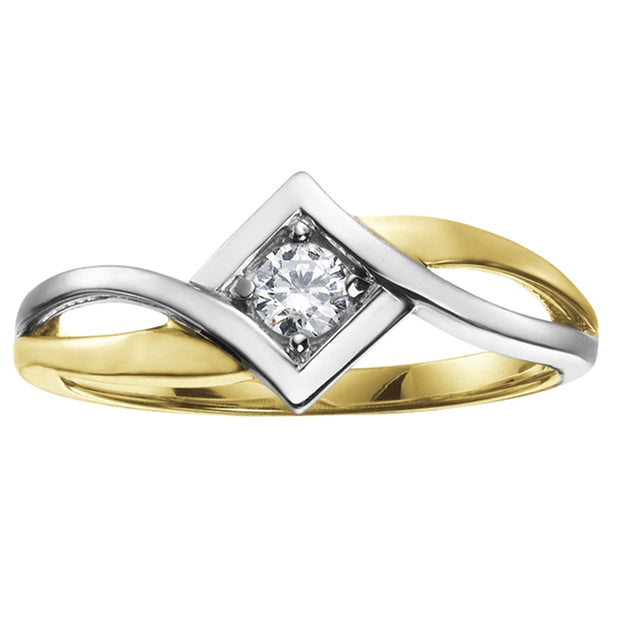 Two-Tone Canadian Diamond Bypass Ring