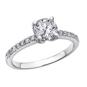 Accented Canadian Round Diamond Solitaire Ring
