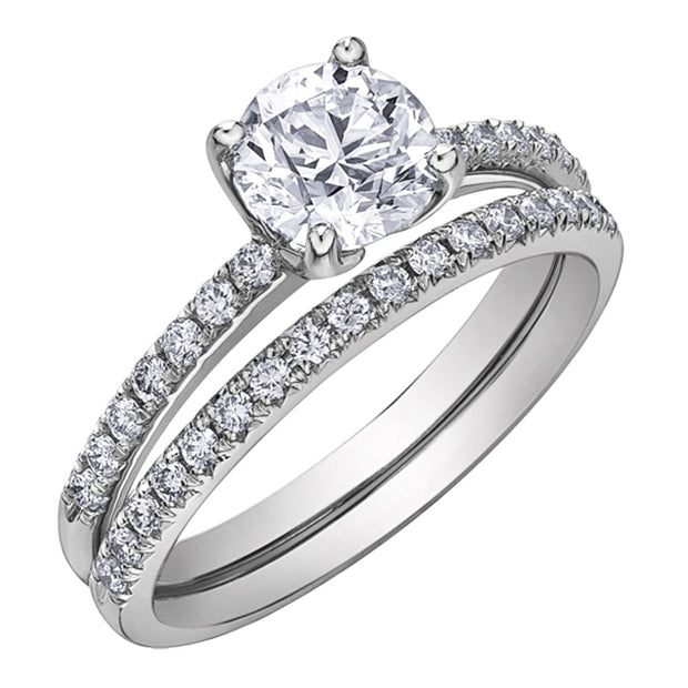 Accented Canadian Round Diamond Solitaire Ring
