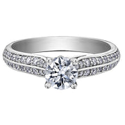 Canadian Diamond Engagement Ring with Pavé Accents