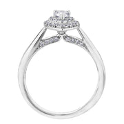 Canadian Pear Shaped Diamond Ring with Double Halo