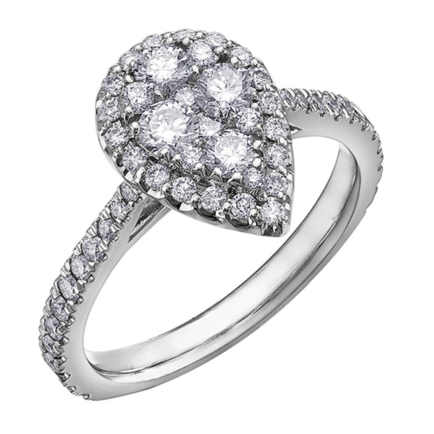 Pear-Shaped Cluster Style Diamond Ring