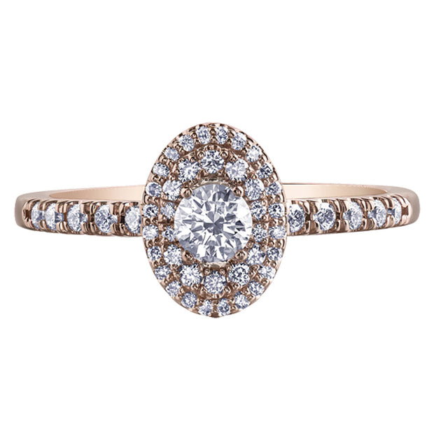 Canadian Diamond Ring With Double Halo