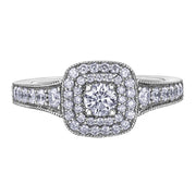 Canadian Double Halo Ring with Diamond Undergallery