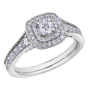 Canadian Double Halo Ring with Diamond Undergallery