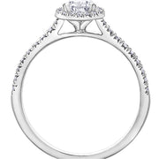 Canadian Accented Pear Shaped Diamond Ring With Halo