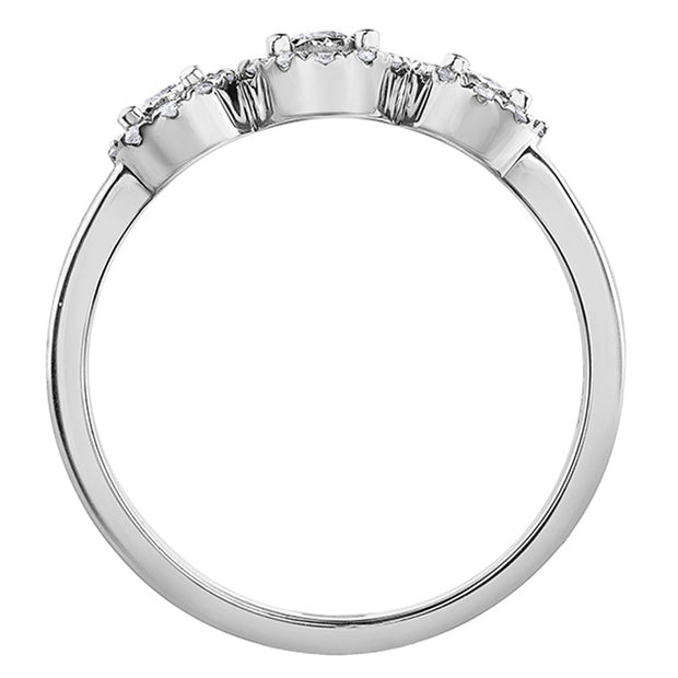 Illusion Trinity Ring with Floral Diamond Halo