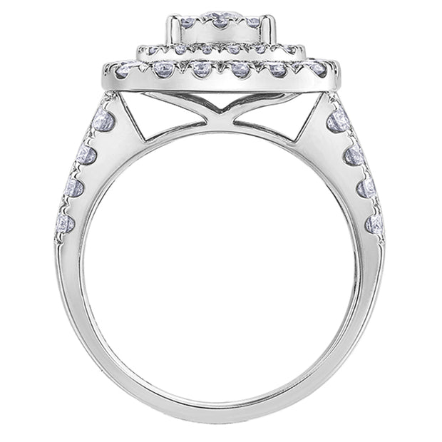 Triple Halo Diamond Ring