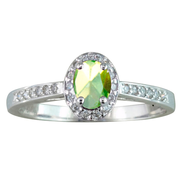 Gemstone Rings with Diamond Halo and Accents